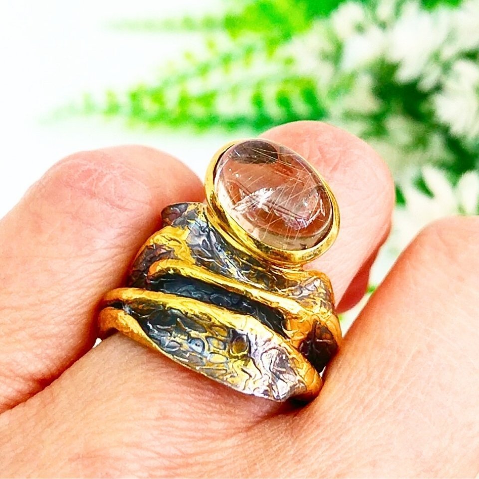 gold beril özel tasarım yüzük - ots1074