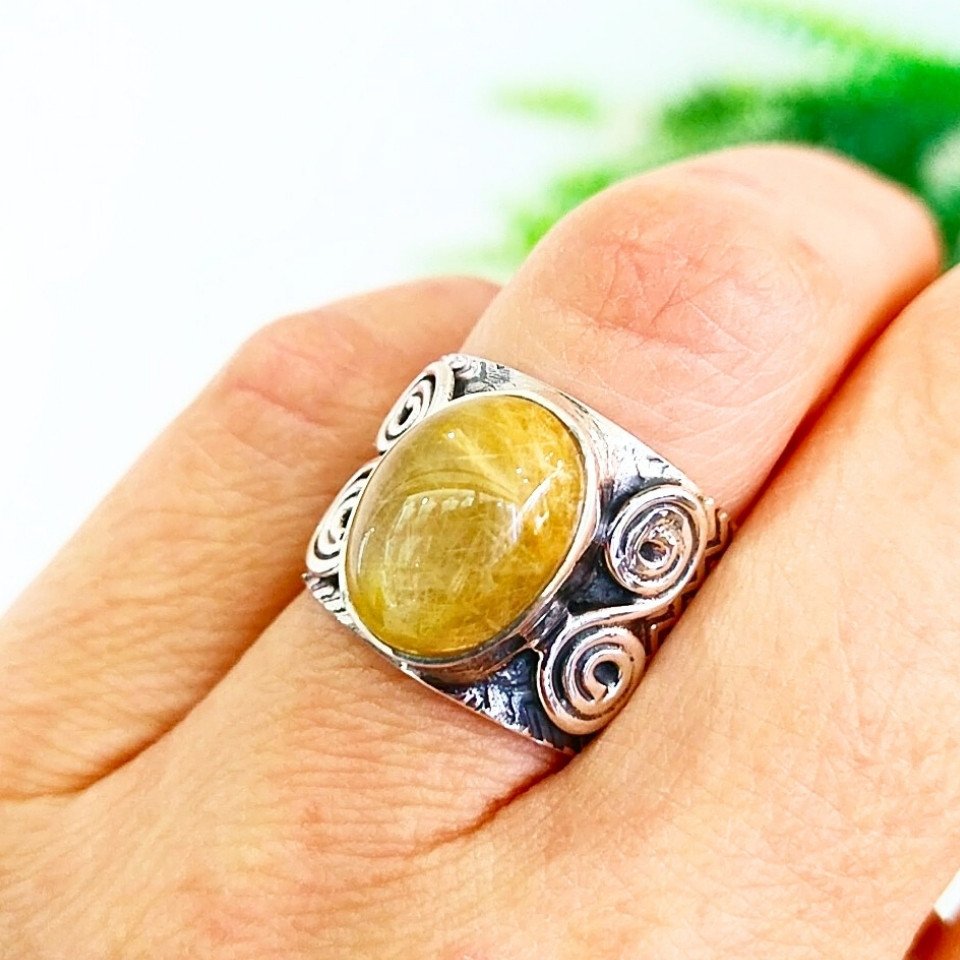 gold beril özel tasarım yüzük - ots1088