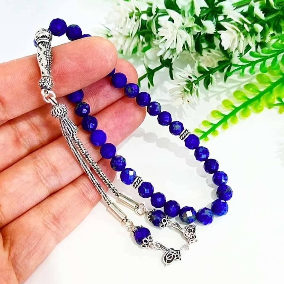 lapis lazuli taşı faset 6mm doğal taş tesbih