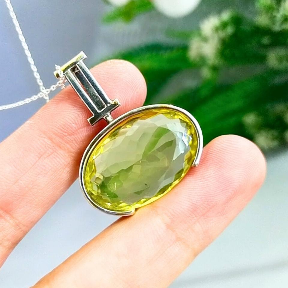 limon topaz özel tasarım kolye - tsr1256